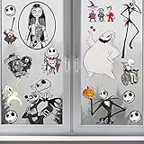 Cartoon Window Clings Decals,Party Removable Stickers for Glass Windows,Birthday Party Supplies Holiday Home Decorations (Night Before Christmas(9 Sheets))