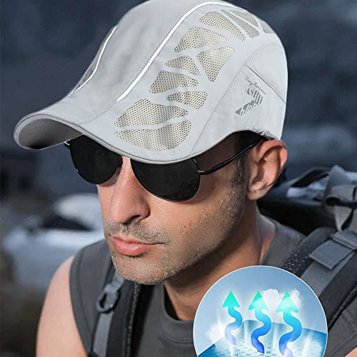 Image of Men Mesh Cap Baseball Cap Running Hat Quick Drying Hats Unisex Breathable Sport Solid Color Snapback Hat for Unisex