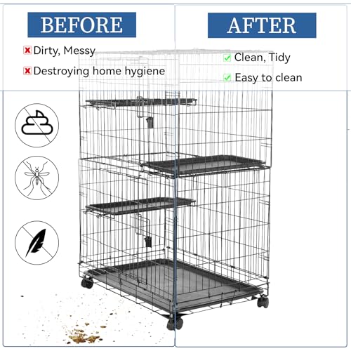 Image of 2Pcs Universal Bird Cage Seed Catcher, Adjustable Bird Cage Netting Seed Catcher, Large Stretchy Bird Cage Cover Skirt, Soft Airy Cage Net Stretchy Skirt for Round Square Cages (White, Black)