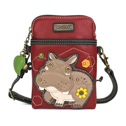 Image of CHALA Wilderness Animal Collection Cell Phone Crossbody Purse-Women PU Leather /Canvas Multicolor Handbag w /Adjustable Strap