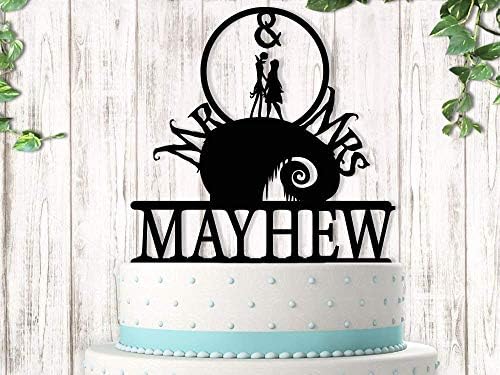 Skeleton King Halloween Wedding Cake Topper Personalized