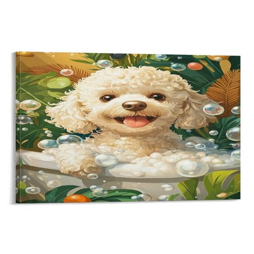 Toile Bichon Frise premium tableau décoration murale salon de qualité