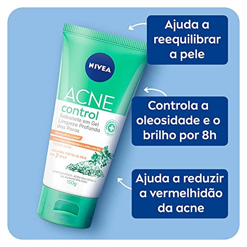NIVEA Sabonete Facial em Gel Acne Control 150g - Controla a oleosidade, ajuda a desobstruir os poros