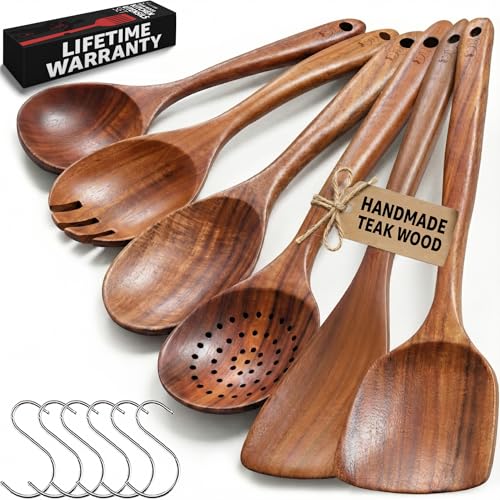 PriorityChef 6-Piece Teak Set with Hooks