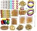 GOELX Silk Thread Jewellery Making Kit, 50 Pair Jhumka Earring Base, Materials, , All Items Set With Silk Thread (17 Items)