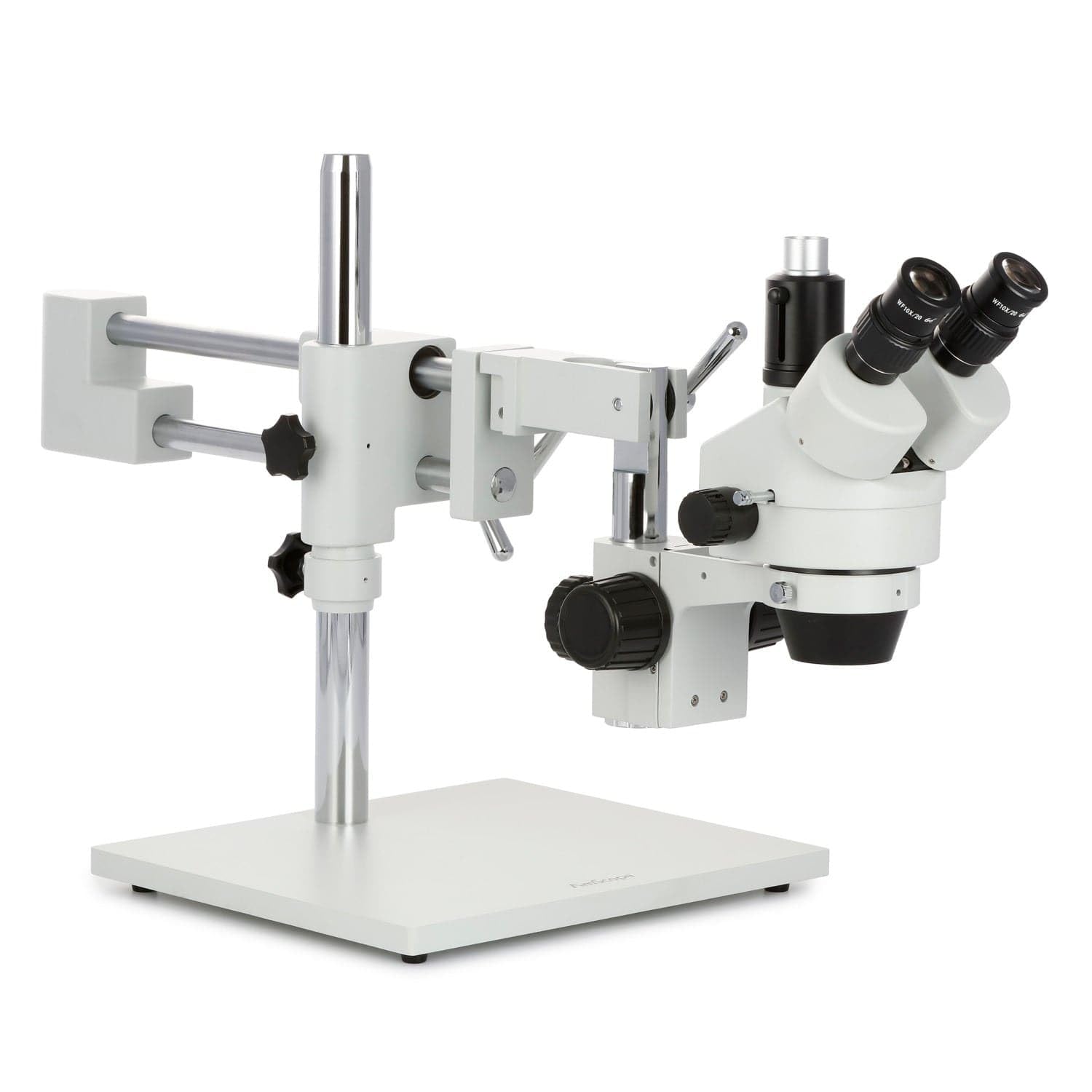 AmScope SM-4TZ-144-5MT - Microscopio estéreo (144 Luces LED y cámara Digital de 5 Mpx, 3,5X-90X), Color Blanco
