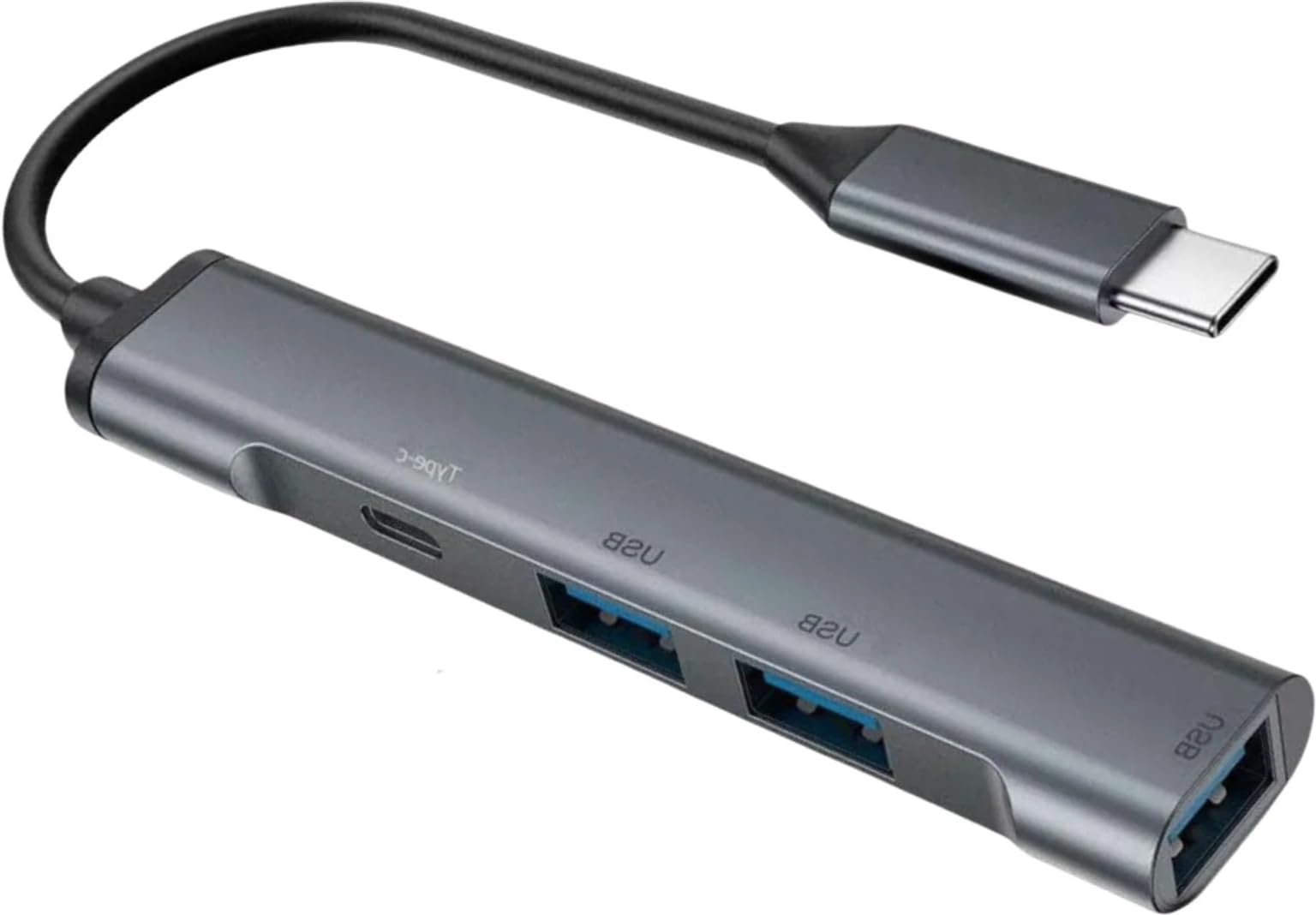 USB Hub, 4-in-1 Multiport Adapter, Type -C, Space Grey, Aluminium, 5Gbps Data Transfer, PD Fast Charging, for MacBook and Laptops-image-24