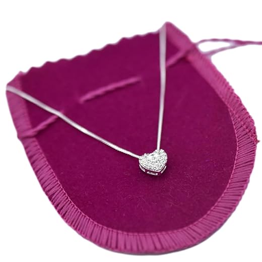 Colar Corrente Cordao Gargantilha Coração Pedras Folheada/Banhada a Prata 925