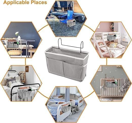 AP & ZP Bedside Storage Caddy/Bedside Hanging Storage Bag for Headboards, Bunk Beds, Dorm Rooms - Book, Phone, Magazine, Remote Control Holder Organizer 1