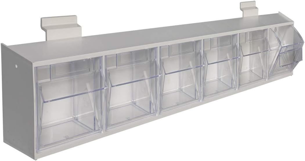 Garage Tek Slatwall Bins 6 Compartment Tip Storage Bins w