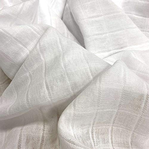 Kt KILOtela Tela de Muselina, Agodón Biodegradable, Confeccionar Toallitas Desmaquillantes, Arrullos Bebé, Pañales, Certificada Oeko-Tex Standard 100, Medida: 200 x 130 cm | Color Blanco