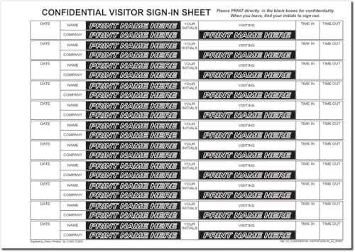 Carnet de visiteur confidentiel NCR Cherry Printers lot de 250 ensembles A4 pour grand classeur
