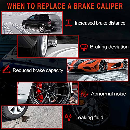 A-Premium Disc Brake Caliper Assembly With Bracket Compatible With Cadillac, Chevy & Gmc Models - Escalade, Avalanche, Silverado 1500, Suburban, Tahoe, Sierra, Yukon, Yukon Xl 1500 - Rear Passenger #TOP5