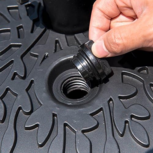 Sundale Outdoor Half Round Universal Heavy Duty Plastic Water Sand Patio Half Round Umbrella Base Stand, Black
