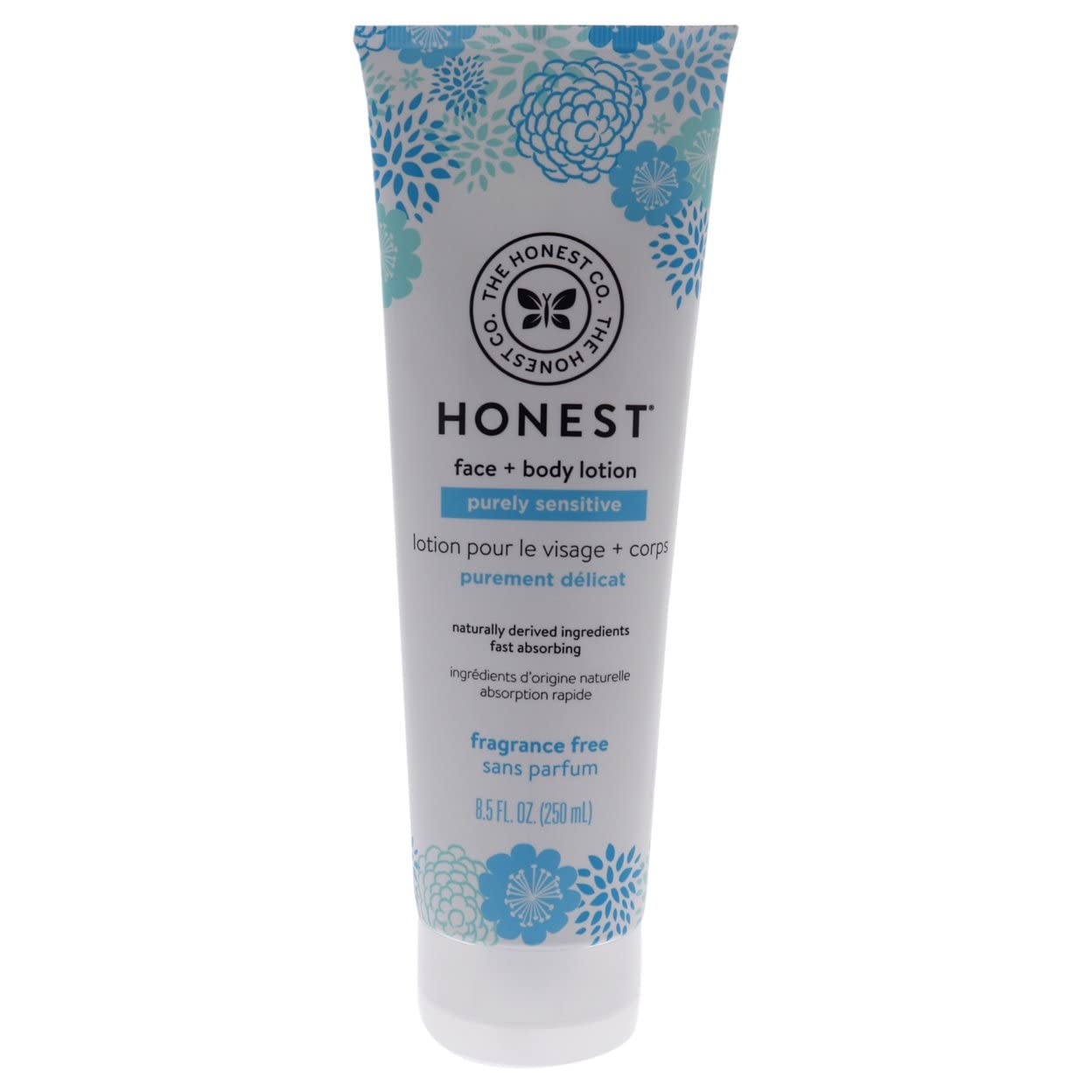 The Honest Company Purely Simple Fragrance-Free Face and Body Lotion for Sensitive Skin, Fragrance Free, 8.5 Fluid Ounce