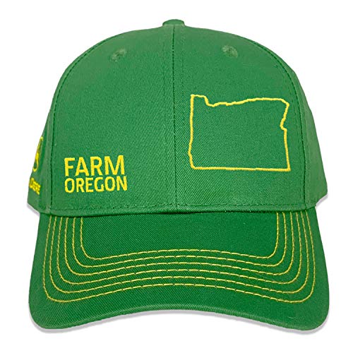 John Deere Farm State Pride Full Twill Hat-Green and Yellow-Oregon