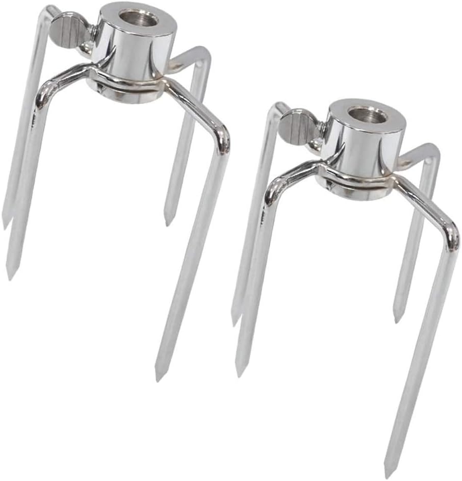 GRILLJOB Stainless Steel 304 Grill Rotisserie Meat Forks Set(1-Pair)- Fits 5/16" Square and 3/8" Round Hexagon Spit Rods