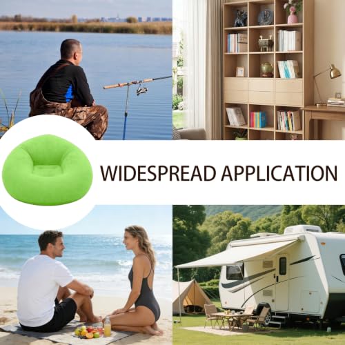 Puf hinchable verde sofá de playa y camping silla de aire con bomba para dormitorio 8