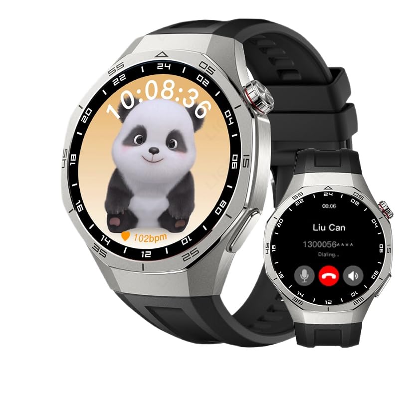 JINSHANGZI Nuevo reloj inteligente GT5Pro HD pantalla frecuencia cardíaca ECG monitoreo pago BT llamada isla dinámica reloj inteligente impermeable (plata)
