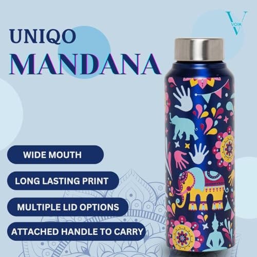 Image of VOIK Mandana Stainless Steel Water Bottle | Screw Bottle 750ML | Steel Water Bottle For Kids | Easy To Carry Stainless Steel Leak Proof | BPA Free & Non Toxic