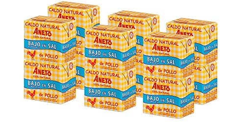 Aneto 100% Natural - Caldo de Pollo Bajo en Sal - caja de 12 unidades de 500ml