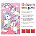 Blulu Unicorn Bean Bag Toss Game for Kids Outdoor Toys Unicorn Toss Game Banner with 3 Nylon Bean Bags Birthday Party Game Backyard Yard Activities for Toddler Birthday Gift for Girls