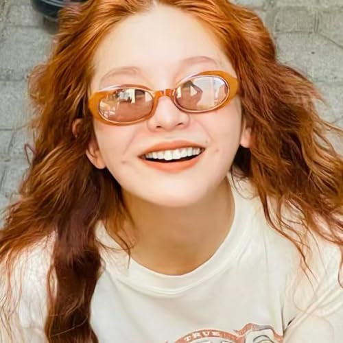 Image of Retro Oval Sunglasses for Women Men 90s Style Vintage Small Sun Glasses UV400 Protection Shades