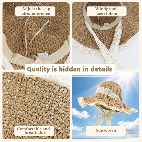 Sombrero de playa de ala ancha para mujer miniatura 3