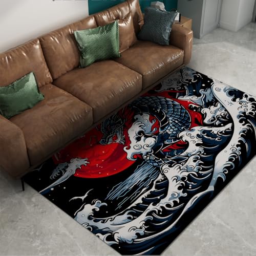 Moquette orientale style japonais rouge : un tapis durable et élégant - 6