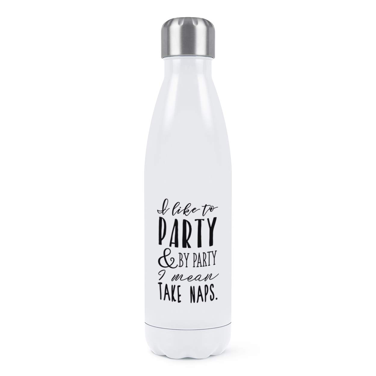 Bouteille eau double paroi isolée en acier inoxydable blanc de qualité premium