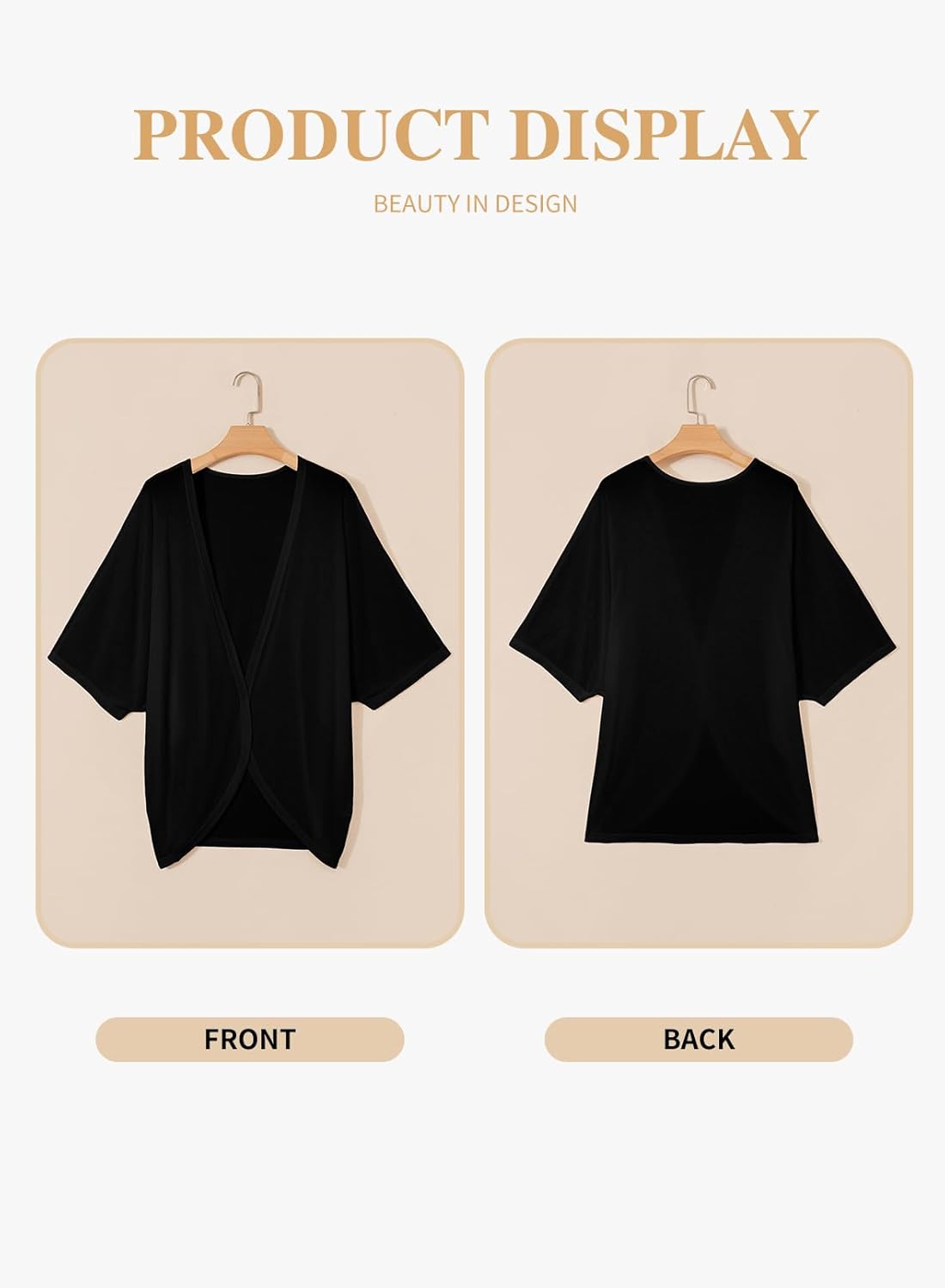 Eytino Womens Plus Size Cardigan Half Sleeve Lightweight Summer Kimono Cover Up Tops(1X-5X) - Image 4