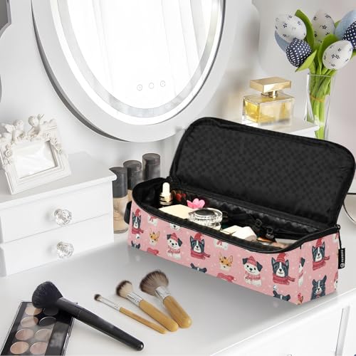 Bolsa organizadora portátil para herramientas de cabello con diseño de perros de dibujos animados, resistente al calor para planchas, rizadores y accesorios miniatura 7