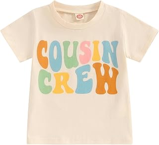Cousin Crew Shirt for Toddler Boys Girls Cousin Matching Outfits T-Shirt Big Cousin Crewneck Pullover Tee Summer