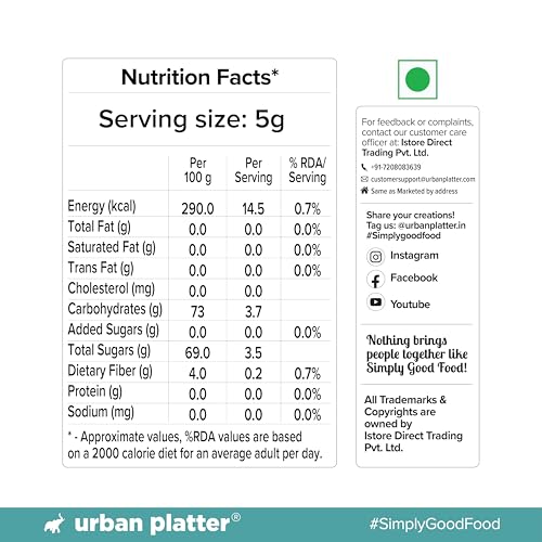 Image of Urban Platter Mexican Blue Agave Syrup, 300g (Plant-Based Sweetener, Refined Sugar Alternative, Easy to Mix in Hot & Cold Recipes)