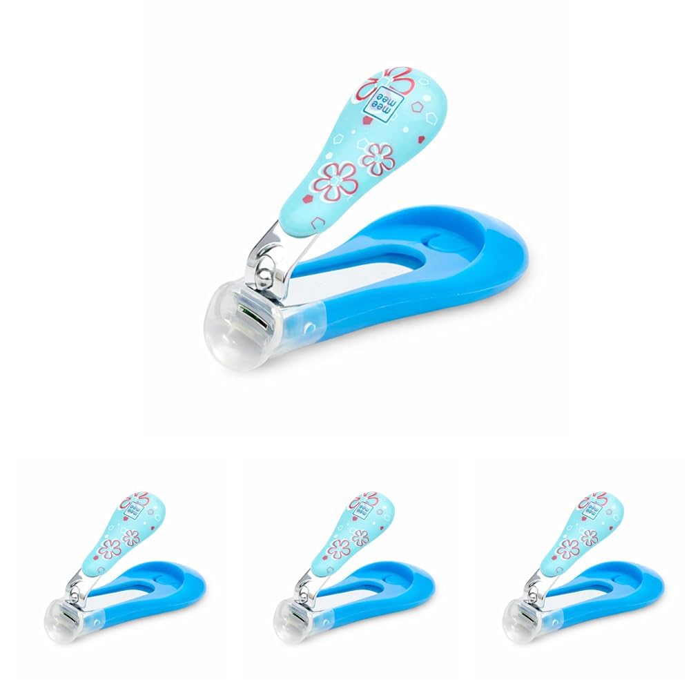 Mee Mee Protective Baby Nail Clipper with Skin Guard, Blue, Safe & Precise Nail Cutting Tool for Babies, Pack of 4-image-45