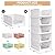 5 Pack Stackable Closet Storage Basket - Stackable Storage Bins, Multifunctional & Foldable Closet Organizer, Wardrobe Cupboard Space-Saving Hat Storage Drawer Organizer, White