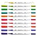 Colored Art Markers, 60 Dual Tip Brush Pens Artist Markers, Fine Point Water-based Marker Fineliner Pen for Adult Coloring Books Drawing Journal, Calligraphy for Beginner