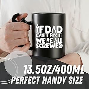 Onebttl Dad Gifts Coffee Mug with Wrench Spanner Handle, Gifts for Dad from Daughter and Son, 13.5oz Funny Ceramic Mug for Father on Birthday, Father's Day, Christmas - Dad Can Fix Onebttl Dad Gifts Coffee Mug with Wrench Spanner Handle Gifts for Dad from Daughter and Son 135oz Funny Ceramic Mug for Father on Birthday Fathers Day Christmas Dad Can Fix