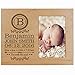 LifeSong Milestones Personalized New Baby Birth Announcement Monogram Picture Frame for Newborn Boys and Girls Custom Engraved Photo Frame for New mom and dad Parents and Grandparents (Maple)