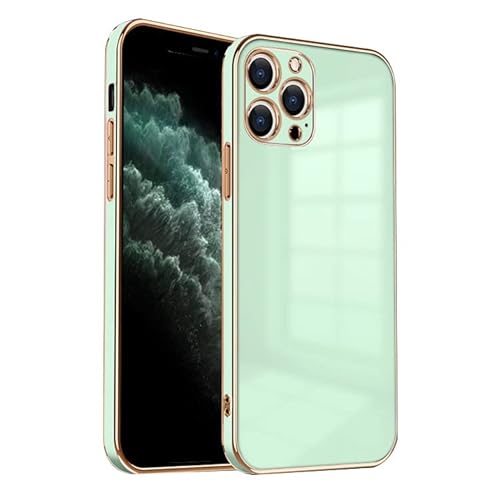 ZNX\ZENIX iPhone11 Pro ケース TPU おしゃれ バンパー型 ケース ストラップホール かわいい くすみカラー ゴールド 大人 ZX-milky2 (iPhone11 Pro (5.8), ミントグリーン)