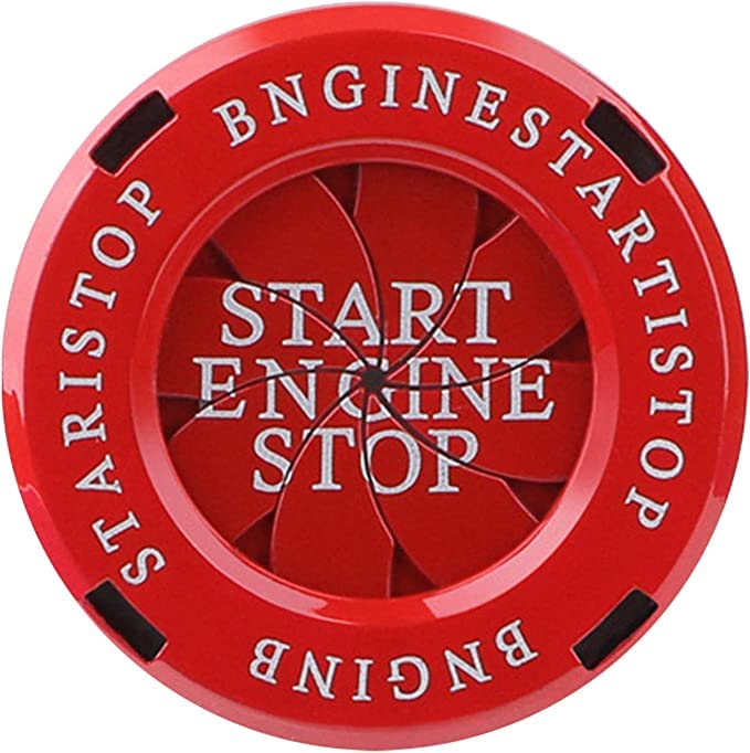 Car Engine Start Stop Button Cover, Spin Engine Ignition Button Cover, Universal Decorative Ring Anti-Scratch Push Start Button Cover for Most Car Models, Car Interior Protective Accessories (Red)