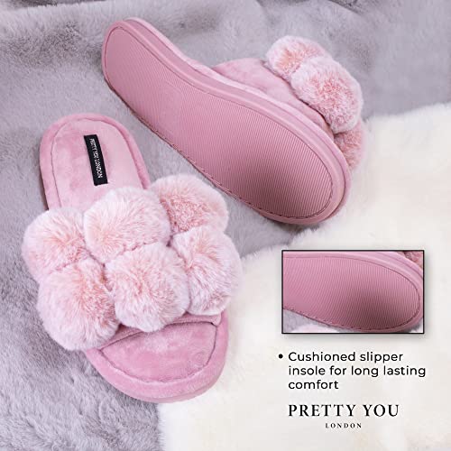 Dolly Pom Pom Slippers in Grey3