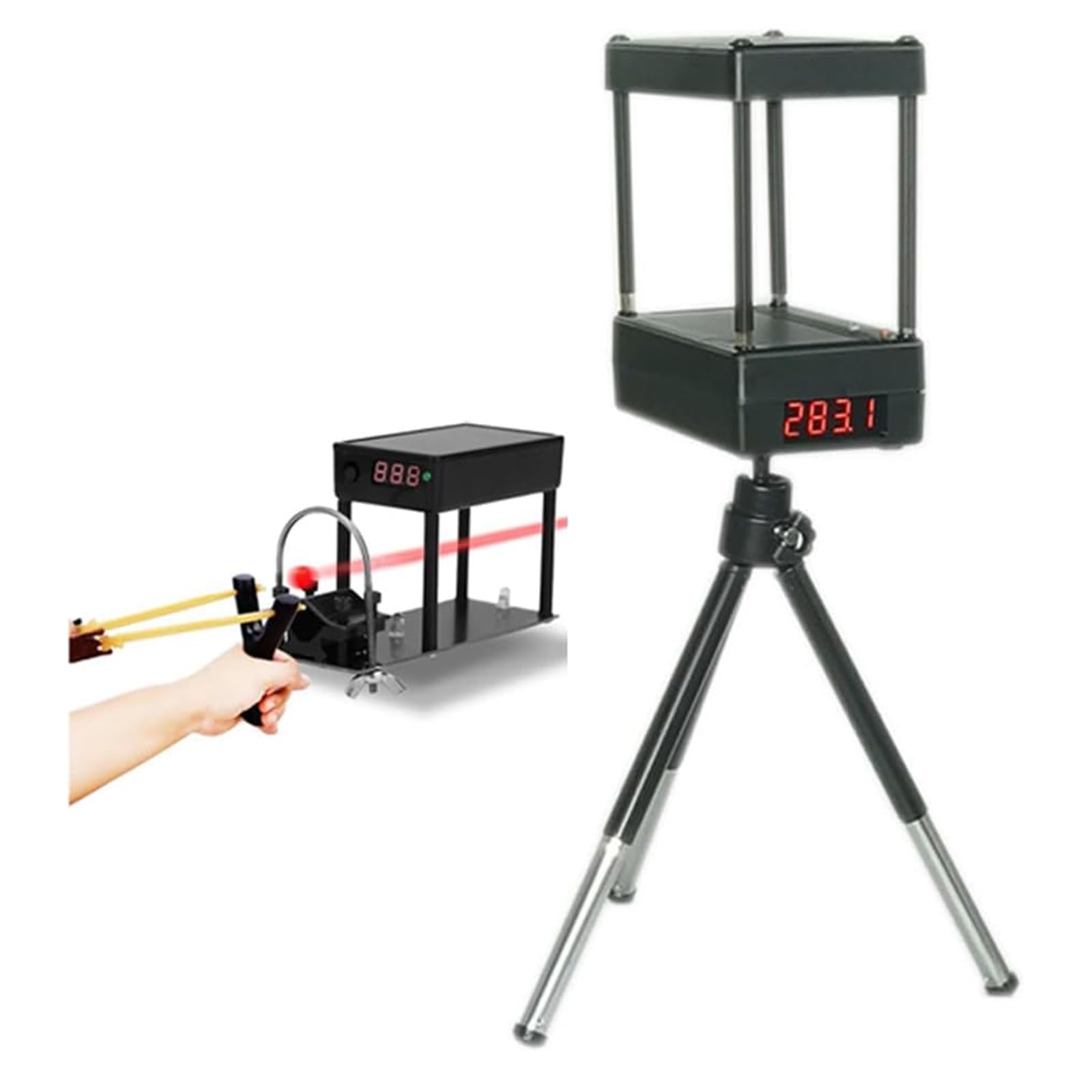 Herramienta cronógrafo recargable, probador de velocidad con trípode, mide velocidades de 1-2000 m/s (4-6500 FPS), ideal para probar tirachinas, tenis de mesa, bádminton