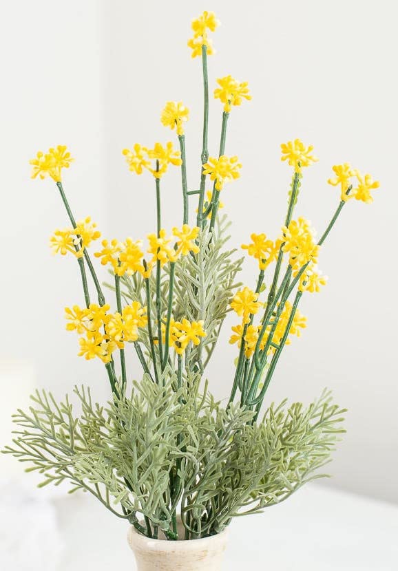 Factory Direct Craft Weatherproof Artificial Yellow Star Flower Bush