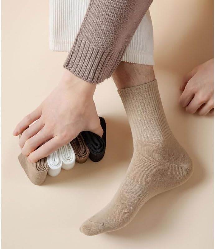 Solid Color Vertical Stripes for Men Socks Sports Middle Cylinder Sockss Absorb Sweat and Prevent Pilling Socksing