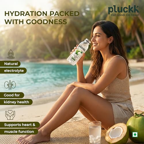 Image of Pluckk 100% Natural Tender Coconut Water with Real Malai Chunks - Hydration With Potassium & Electrolytes, 200 ml |No Preservatives | No Concentrates