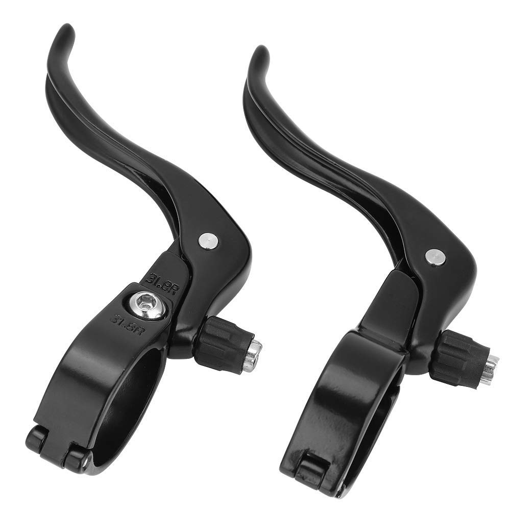 Alomejor Leve Freno Bici, 1 Paio Breve Leve Freno E Frizione Lega Leggera in Alluminio 31,8 Mm per Bici da Strada (Black)