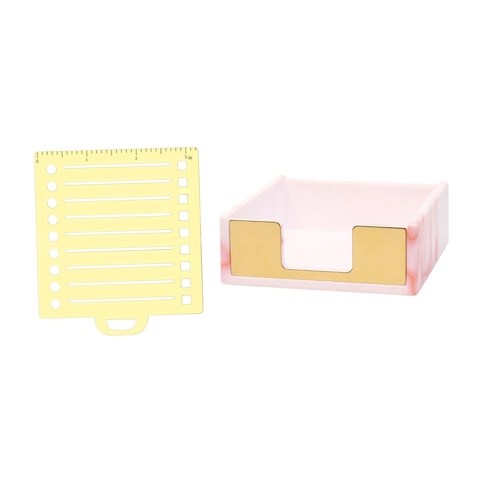 Colcolo Sticky Note Soporter con plantilla Office Desk Organizer Space Saving actualizado Notas adhesivas Soporte de dispensador para escritorio de oficina, Rosa