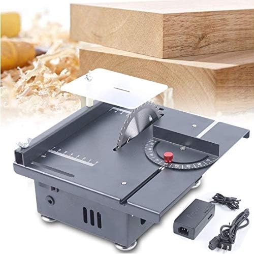 Gdrasuya10 Electric Mini Table Saw Portable Tabletop Saw Machine Adjustable Lifting Table Saw Blade Woodworking Cutting Polish Machine DIY Craft Tool for Wooden Model Metal Tile Art Craft