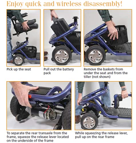 Golden Technologies - LiteRider - Lightweight Travel Scooter - 4-Wheel - Blue